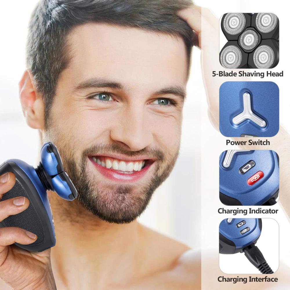 Men's washable electric shaver 5in1 shaving machine for men grooming beard trimmer facial rotary electric razor usb rechargeable