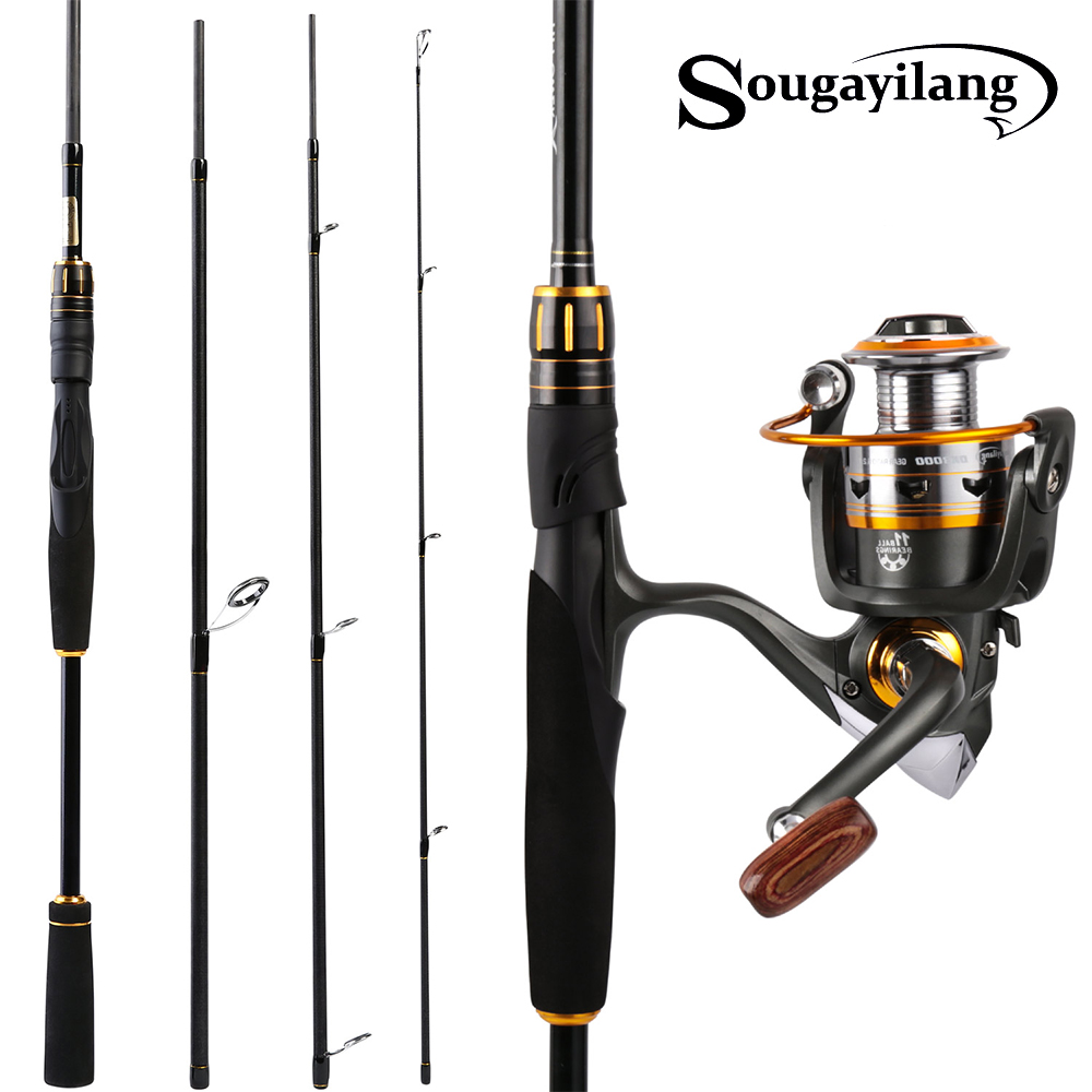 Sougayilang 2.1m Fishing Pole and Fishing Reel Carbon Sea Carbon Lure Rod and Casting Spinning Reel Fishing Rod Combo