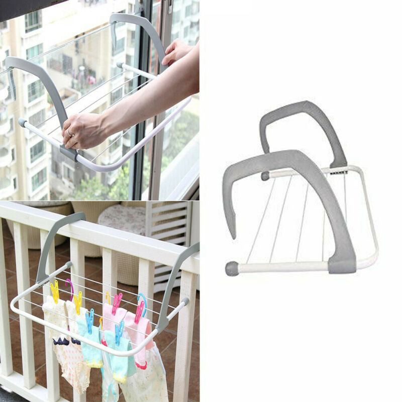 Bathroom Products Radiator Towel Clothes Folding Pole Airer Dryer Drying Rack 5 Rail Bar Holder Home Decoration Accessories