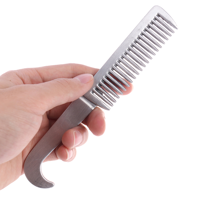 Horse Comb Aluminum Alloy Horse Cleaning Tool Tail Pulling Combs Grooming Equipment Horse Care Accessories