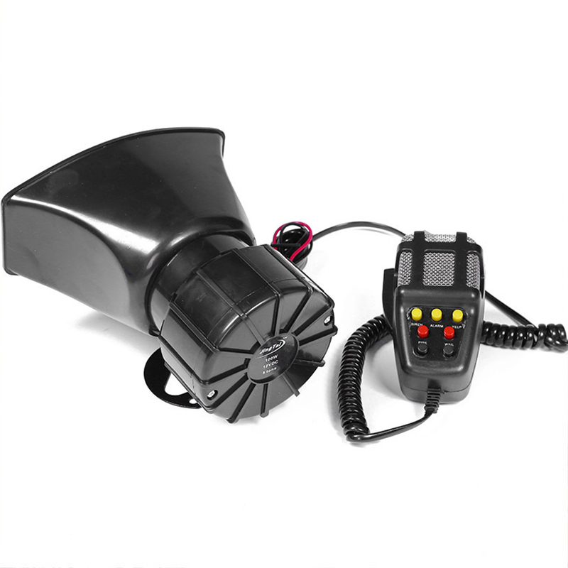 100W Car Alarm Horn Tone Sound Car Emergency Siren Car Siren Horn Mic PA Speaker System Emergency Amplifier Hooter 12V