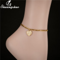 Capital Letter A/B/C/D/E Initial Anklets Bracelets for Women Gold Chain Stainless Steel Ankle Bracelet Heart Christmas Gifts
