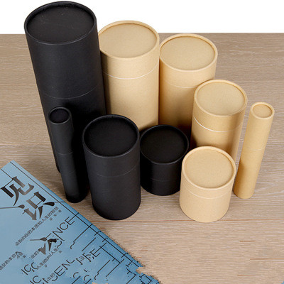 20pcs Kraft paper tube Creative Handmade Diy Picture Cylinder Packaging Black kraft paper tube tea can wine bottle pencil tube