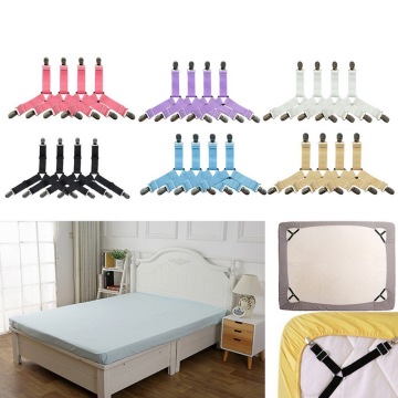Hot 4pcs/set Elastic Bed Sheet Clips Suspenders Straps Adjustable Heavy Duty Grippers For HomeA