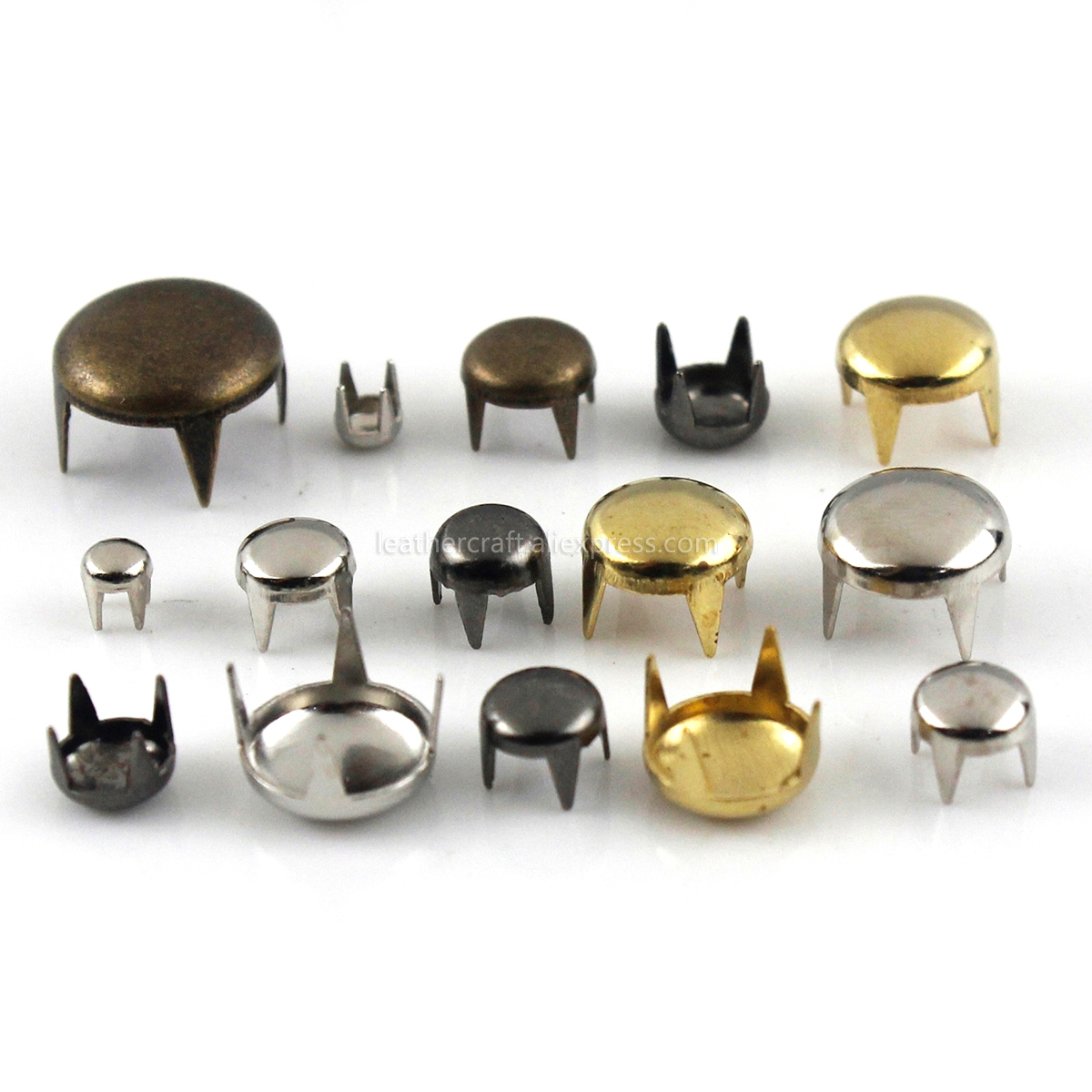 100sets 2-6mm Metal Round Cap Claw Rivets Studs Leather Craft Bag Belt Garment Shoes Collar Decor Accessories 13 Sizes