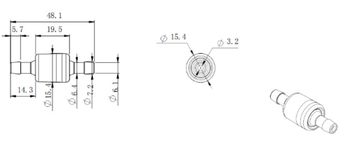 Plastic check valve dimension
