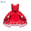 Christmas Girl Dress Digital Print Snowflake Plaid Pattern Kids Party Dresses for Girl Toddler Teen Children Princess Clothing