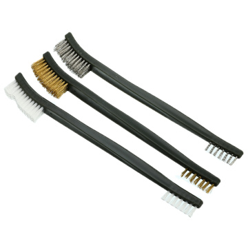 3Pcs Wire Brush Set Steel Brass Nylon Cleaning Polishing Metal Rust Brush Clean Tools Home Supplies Kits Mini Portable 17cm