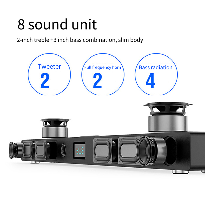 A9 Bluetooth Soundbar With S2 Subwoofer 3D Home Theater Sound System Sound Bar HIFI Wireless Speaker For TV AUX TF Optical Input