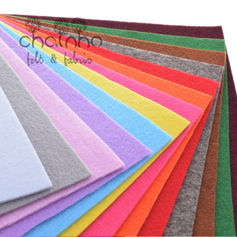 Non Woven Fabric,3mm Thickness,Polyester Acrylic Thick Felt,DIY Sewing Material for Dolls/Crafts/Toys,Solid Color,13pcs 30x30cm