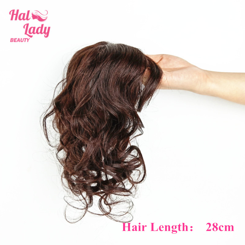 Halo Lady Beauty Air Bangs for Hair Toupees Clip Human Hair Volume Topper Body Wave Fringe Hair Brazilian Non-Remy Hairpieces