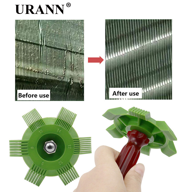 URANN 1pcs A/C Radiator Condenser Evaporator Fin Coil Comb Air Conditioner Coil Straightener Cleaning Tool Auto Cooling System