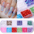 12 Colors Nail Sequins Glitter Powder Maple Leaves Stars Round Nail Flakes for DIY Nail Art Decorations Nail Designs