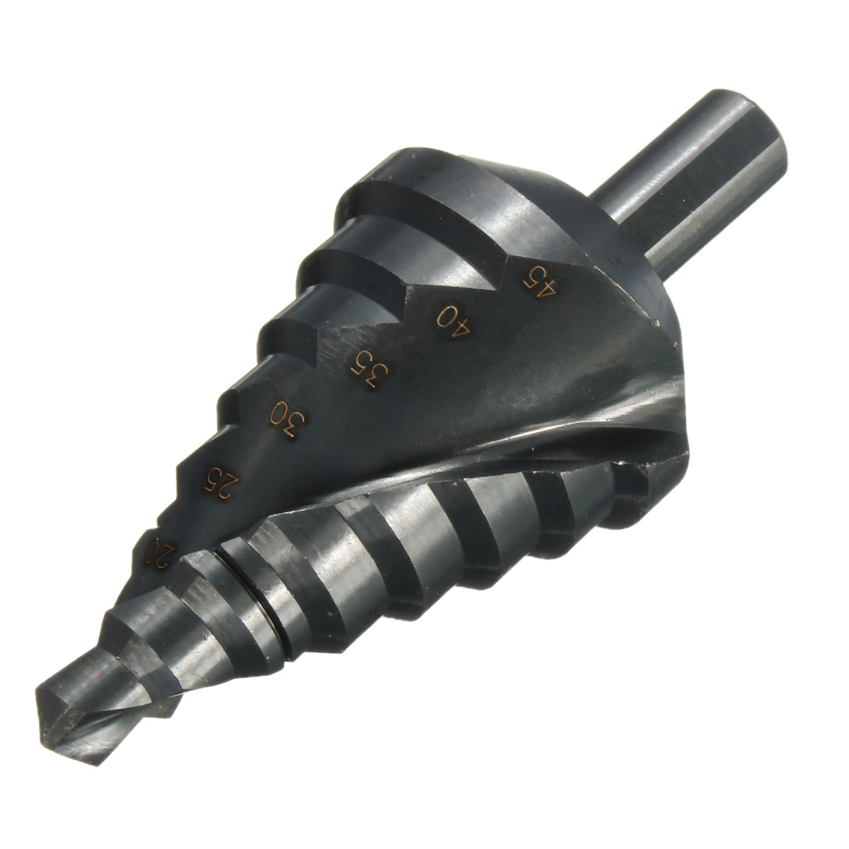 1PC 10-45MM HSS Cobalt 8 Step Drills Nitrogen High Speed Steel Spiral for Metal Cone Drill Bit Set Triangle Shank Hole Cutter