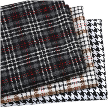 Polyester fabric plaid cloth Thick wool Fashion houndstooth cloth suit pants jacket wool coat clothing diy coarse textile fabric