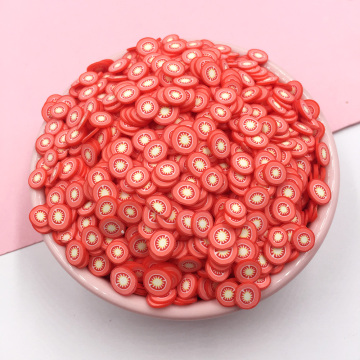 50g/lot 5mm Simulation Tomato Slice Polymer Soft Clay Sprinkles for Slime Filler DIY Supplies Phone Nail Art Decorations