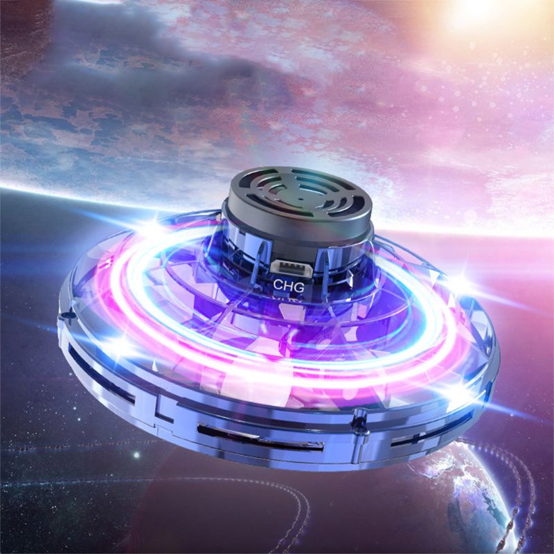 flynova Most Tricked-Out spinner hand For Flying Spiner finger game Toys Mini UFO LED drone flying saucer disc Christmas gift