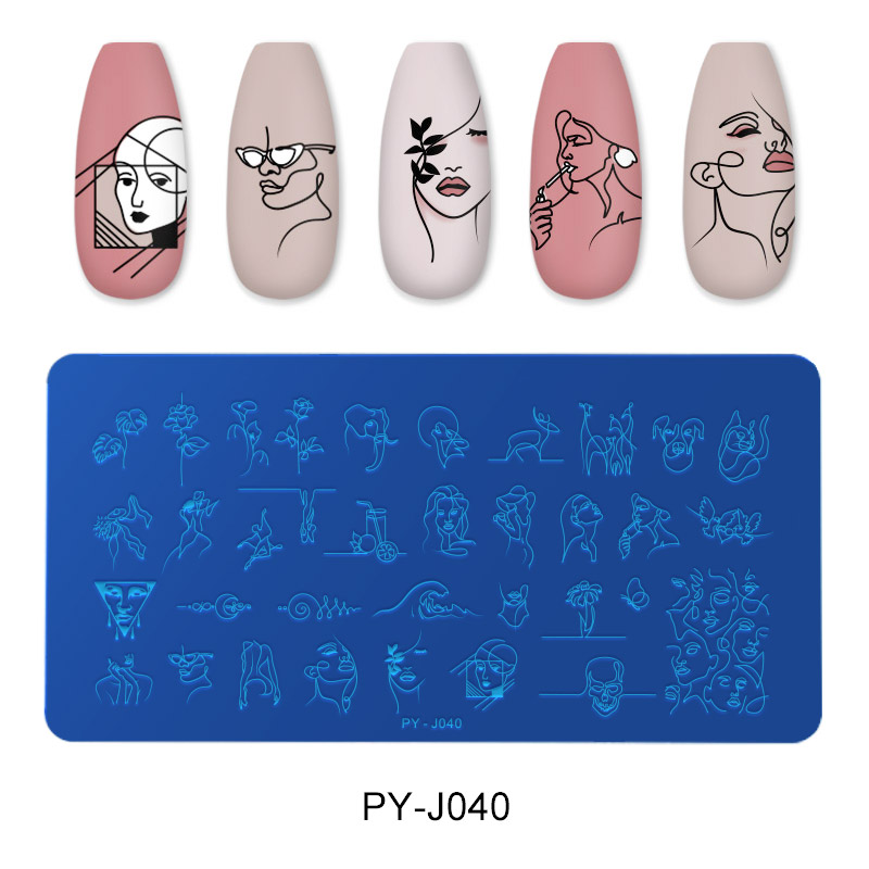 PICT YOU Nail Stamping Plates Line Pictures Nail Art Plate Stainless Steel Design Stamp Template for Printing Stencil Tools
