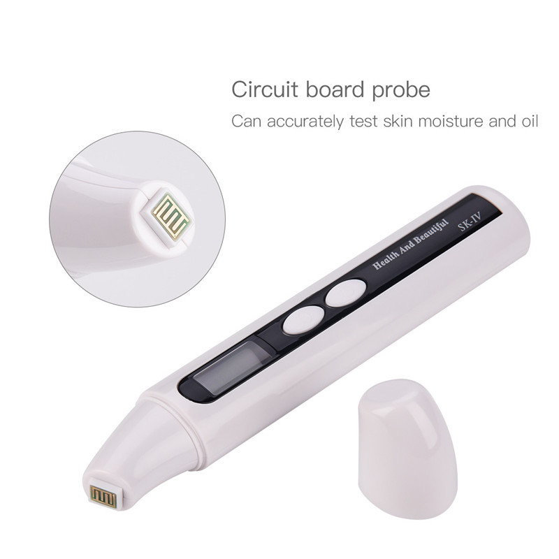 LCD Digital Skin Moisture Meter Pen Skin Care Tester Moisture Oil Content Analyzer Monitor Face Care Bio-Sensor Detector Tester