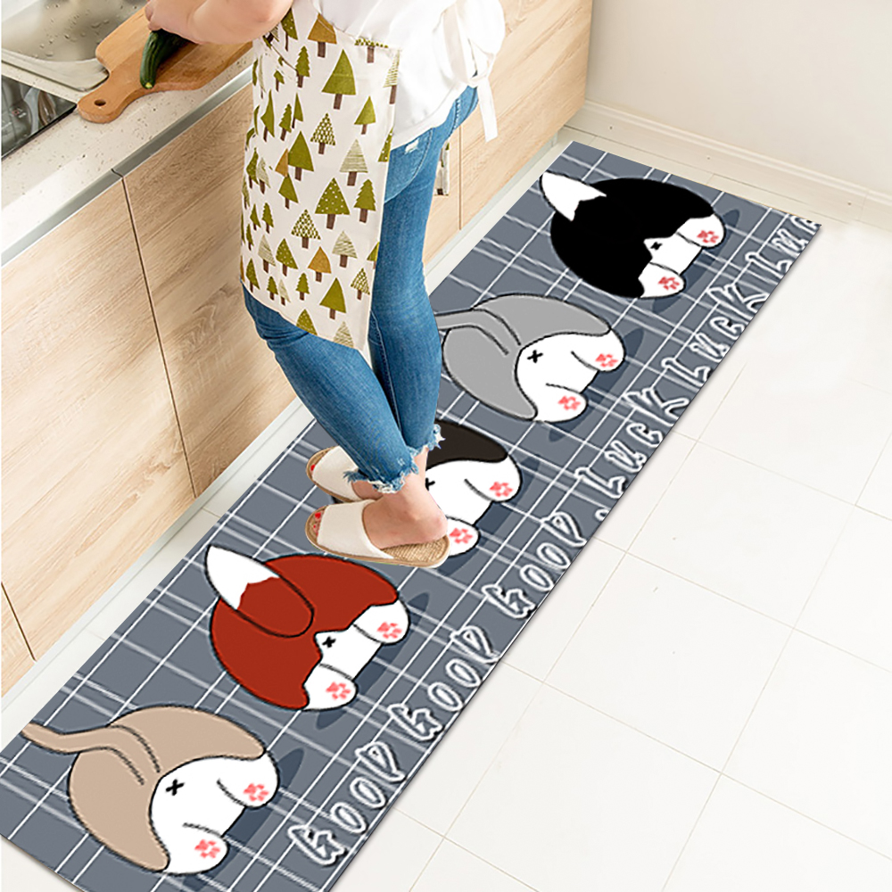 2PCS/Set Anti-slip Kitchen Mat Area Rugs Living Room Balcony Bathroom Cheaper Printed Carpet Doormat Hallway Geometric Bath Mat