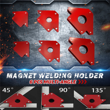 6pcs/Set Multi-angle Magnet Welding Holder Arrow Magnetic Angle Clamp For Welding Magnet 2x 9lbs 2x 25lbs 2x 25lbs Mig Tools