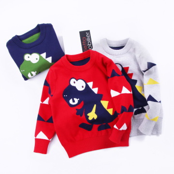 2-7T Toddler Kid Baby Boy Sweater Autumn Winter Warm Pullover Top Dinosaur Cartoon Cute Knitted Sweater Infant Clothes Outfit