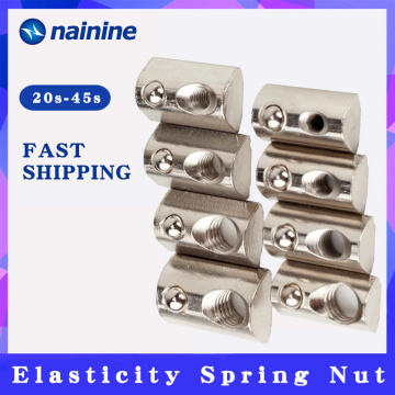 Spring Nut [2020 3030 4040 4545] Aluminum Extrusion Profile CNC M4 M5 M6 M8 Half Round Elasticity Ball Nuts B074
