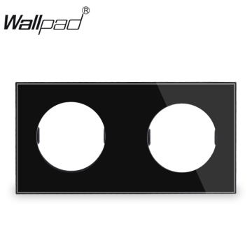 L6 DIY Customization Double 2 Gang Glass Frame Plate White Black For L6 Wall Light Switch Socket Inserts