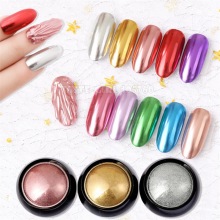 1 Jar Ultra-Fine Shiny Electroplated Metal Titanium Dust Gold Silver Magic Mirror Powder Nail Art Decal Manicure DIY Easy Apply