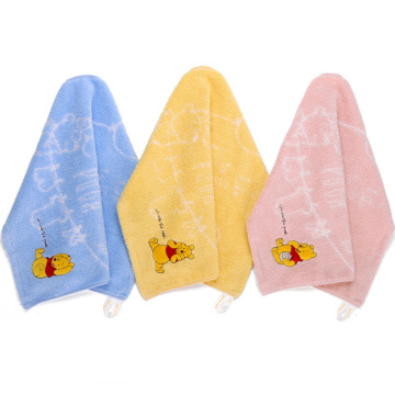 Disney Cartoon Winnie the Pooh Handkerchief Cotton Solid Color Printing Soft Water-Absorbent Quick-drying Children's Towel