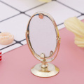 1/12 Scale Dolls Bathroom Furniture Toy Accessories DollHouse Miniature Vintage Golden Vanity Mini Glass mirror doll accessories