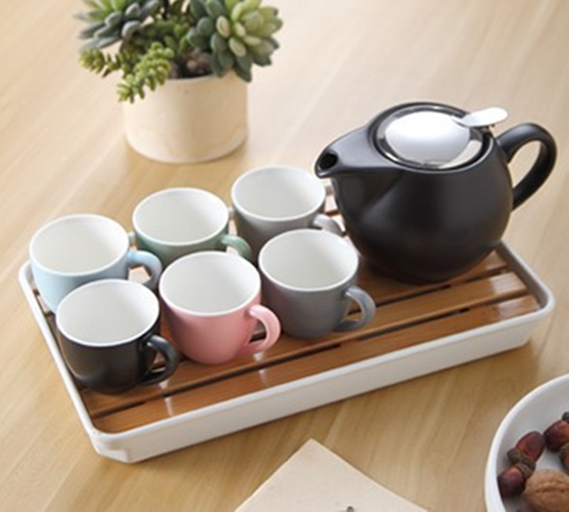 1300ML Bamboo Tea Tray-Japanese imitation ceramics Tea Set-Drainage Water Storage Tea Tray -Room Tea Board-Chinese Tea Tools