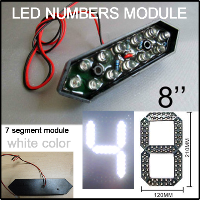 8" white color led digita numbers module,led gas price,led sign,advertising board,led billboard,led temperature and time display