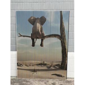 elephant printing acoustic slat wall panel