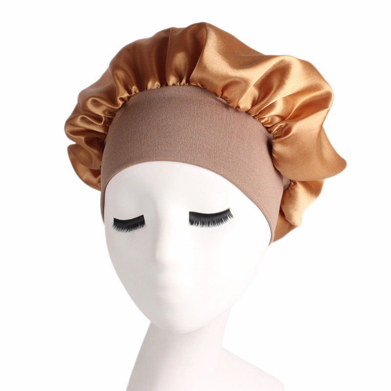 Women Night Sleep Hat Adjust Styling Cap Long Hair Care Silk Head Wrap Shower Cap Hair Styling Tools