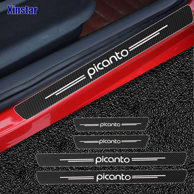 4pcs Carbon Fiber GT Car Sticker For Kia PICANTO
