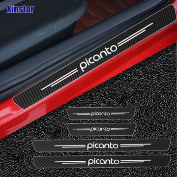 4pcs Carbon Fiber GT Car Sticker For Kia PICANTO