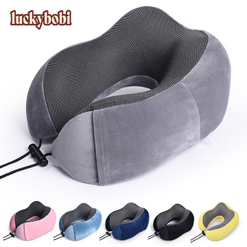 Car U Shaped Memory Foam Neck Pillows Soft Slow Rebound Space Travel Pillow Solid Neck Cervical Healthcare Bedding DropShipping