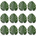 12Pcs Artificial Tropical Palm Leaves Hawaiian Beach Theme Wedding Party Leaves Jungle Party Table Decoration Accessories