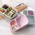 3 Grid Wheat Straw Bento Box With Lid Microwave Food Box Biodegradable Storage Container Lunch Bento Boxes Dinnerware Set