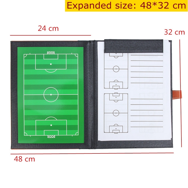 A4 For Precision Tactical Board Soccer Basketball Coach Clipboard Basketball Double-side Board PU Material Soccer Fold Board