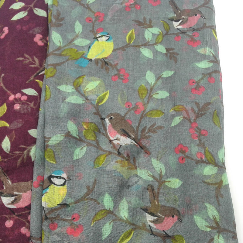 New Winter Children Scarf Soft Viscose Shawls and Wraps Cute Bird Print Infinity Scarves for Girls' Pashmina Bufanda Foulard