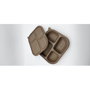 Fully degradable coffee grounds lunch box