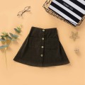 Infant Baby Girl's Fashionable Skirt, Brocade Polyester Material Mid Waist with Pockets and Buttons for Autumn and Winter