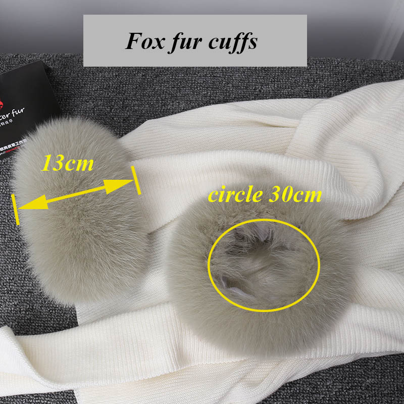 MS.MinShu Women Real Fox Fur Collar 100% Natural Fox Fur Scarf Neck Warmer Fox Fur Cuffs Short style Drop Ship