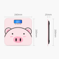Cartoon Pig Bathroom Body Scales LCD Display Body Weighing Digital Scales Toughened Glass Floor Electronic Smart Weight Scales