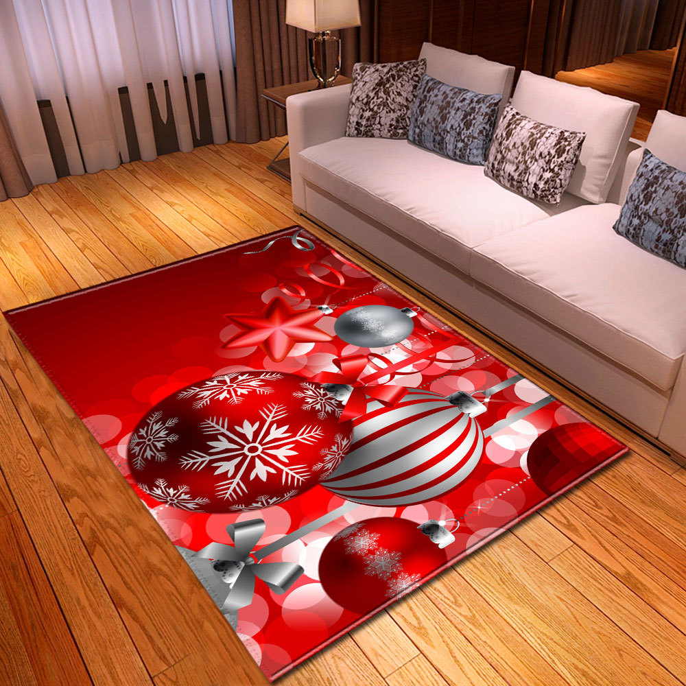 Merry Christmas Living Room Carpet Bedroom Bedside Rug 3D Kids Room Decoration Carpet Home Children Hallway Anti-slip Floor Mat
