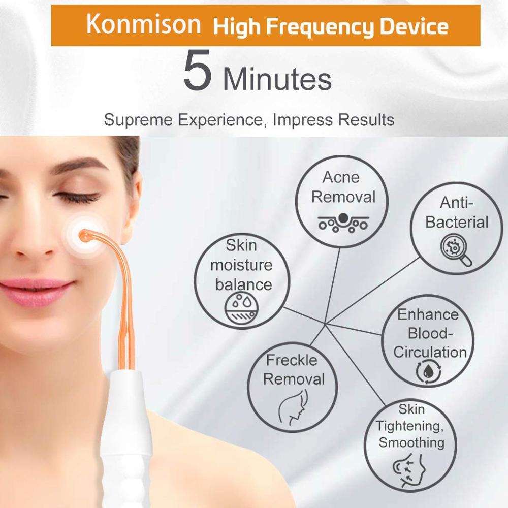 Konmison High Frequency Electrode Glass Tube Violet Purple Light Acne Wand Skin Care Spot Acne Remover Facial Spa Beauty Machine