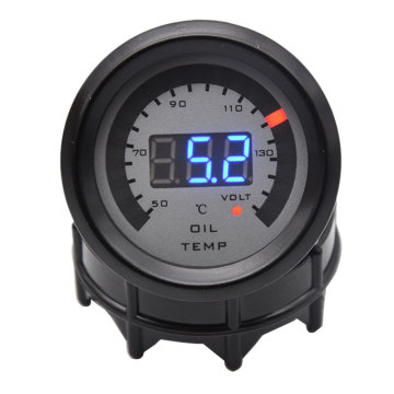 52mm Oil Temperature Gauge Car Gauge 50-150℃ Digital Display Oil Temperature Sensor With Voltmeter Function for 12V Car Truck