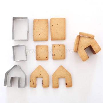 3Pcs Christmas Gingerbread House Biscuit Cutter Set Stainless Steel Cookie Mould Drop Shipping